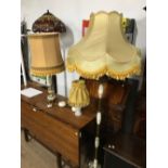 VINTAGE ONYX STANDARD LAMP AND 2 TABLE LAMPS