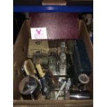 BOX OF MISCELLANEOUS INCLUDING GLASSWARE