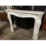 NEO CLASSICAL STYLE MARBLE RESIN CAST FIRE SURROUND 140CM WIDE