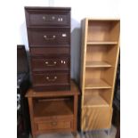 JOB LOT PAIR OF BEDSIDE CHESTS SHELF UNIT 2X HIFI CABINETS TV UNIT