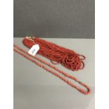 2 CORAL NECKLACES