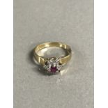 18ct RUBY/DIAMOND RING