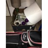 1 BOX OF ELECTRIC GOODS AND CALLAWAY GOLF BAG