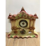 VICTORIAN POTTERY MANTLE CLOCK (SAS)