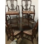 VINTAGE RACKSTRAW MAHOGANY CIRCULAR DINING TABLE AND 6 CHAIRS