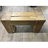 SOLID CHUNKY OAK STOOL 63CM WIDE