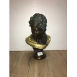 CLASSICAL STYLE BUST ON BRASS STAND