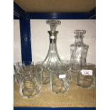 2 DECANTERS AND 6 GLASSES
