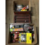4 BOXES OF ASSORTED KIDS TOYS AND COLLECTABLE CARS