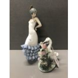 LLADRO GOOSE AND GOSLINGS AND NAO FLAMENCO GIRL