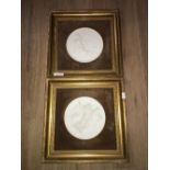 PAIR OF ROYAL COPENHAGEN RELIEF ANGEL PLAQUES