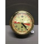 BRASS CASED SHIPS STYLE CLOCK