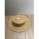 VINTAGE GIRLS SCHOOL STRAW BOATER MADE IN ENGLAND