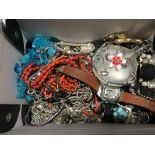 BOX OF COSTUME JEWELLERY