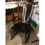 GOOD LARGE WOODEN ROCKING CHAIR