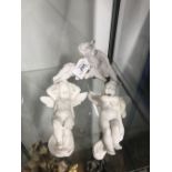 3X ALABASTER FIGURES OF ANGELS/CHERUBS