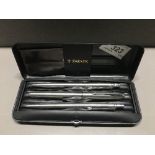 PARKER CASED SET FOUNTAIN PEN AND PENCIL AND BIRO