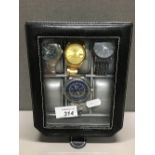 4X REPLICA WATCHES IN LEATHER DISPLAY CASE