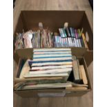 2 BOXES OF ASSORTED SINGLES AND BOOKS