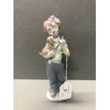 LLADRO UTOPIA CLOWN WITH PUPPY AND BOX