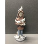 LLADRO 255 GIRL WITH DOVE AND BOX