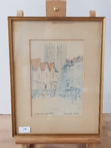 VICTOR NOBLE RAINBIRD 1887-1396 PETERGATE YORK WATERCOLOUR 26XM X 17.