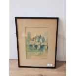 VICTOR NOBLE RAINBIRD (1887-1936) ANGERS FRANCE WATERCOLOUR 26CM 17CM FRAMED