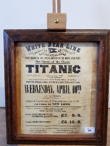 TITANIC PASSENGER POSTER