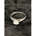 18CT WHITE GOLD SOLITAIRE RING