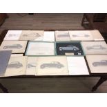 COLLECTION OF 16 ORIGINAL LANCEFIELD COACHWORKS DESIGN DRAWINGS OF ROLLS ROYCE