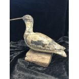 EARLY 19TH CENTURY AMERICAN CURLEW DECOY (SPLIT 1 EYE MISSING)