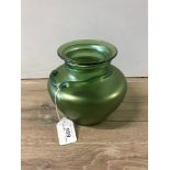 GREEN VASE WITH ENTWINED SNAKE DECORATION LOETZ STYLE