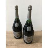 A PAIR OF PERRIER JOUET BLASON DE FRANCE MAGNUM BOTTLE 156CL OF EPERAY CHAMPAGNE 1969
