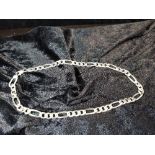 SILVER FIGARO CURB LINK NECKLET W65G