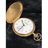 LADIES 18CT LONGINES HUNTER POCKET WATCH ALL CASE GOLD CASE DIAL AND MOVEMENT SIGNED