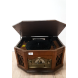 A STEEPLETONE RADIO/CASSETTE/CD PLAYER NOSTALGIC TURNTABLES