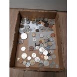 A BOX OF FOREIGN COINAGE