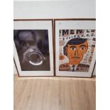 TWO MODERN FRAMED PRINTS