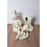 THREE ROYAL DOULTON FIGURES FROM THE ENCHANTMENT SERIES QUEEN OF THE ICE TOGETHER WITH MAGIC DRAGON