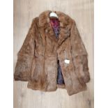 A VINTAGE FUR COAT SIZE 10