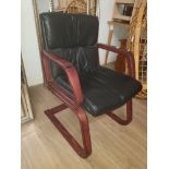 LEATHERETTE ARM CHAIR ON S FRAME