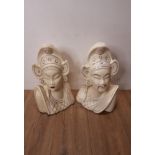 TWO ORIENTAL FIGURE BUSTS