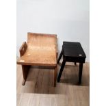 AN OAK VINTAGE 1930S DRESSING TABLE STOOL PLUS ONE OTHER