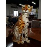 A LARGE CHEETAH FIGURE BY CARRARO MADE IN ITALY