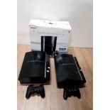 ONE BOXED AND TWO UNBOXED PLAYSTATION 3 CONSOLES
