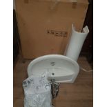 PEDESTAL BASIN SHOWER TRAY AND FITTINGS ETC