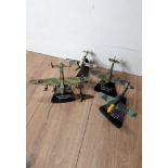 FIVE MODEL WAR PLANES INCLUDING THE SUPERMARINE SPITFIRE ETC