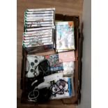 A BOX OF COMPUTER GAMES INCLUDING XBOX 360 AN PLAYSTATION 3 ETC ALSO INCLUDES NINTENDO DS