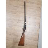 A DEACTIVATED SIDE BY SIDE FLINTLOCK 12 BORE SHOTGUN