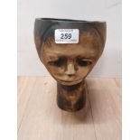 A SIDMOUTH POTTERY LADY HEAD PLANTER BY COUNT ANDRE LORET
